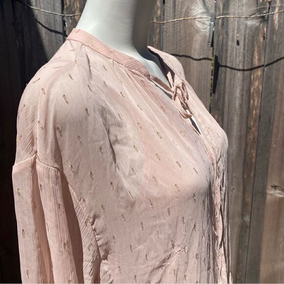 Mango nude pink Metallic details dress size small - Picture 12 of 15